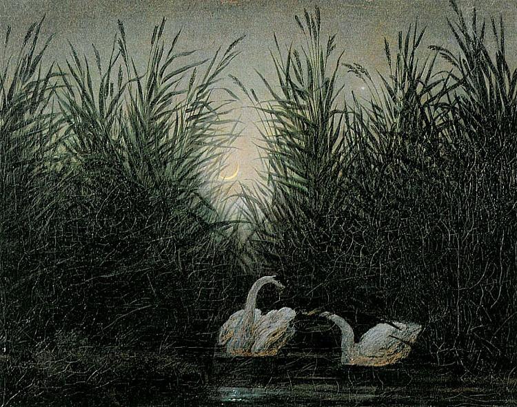 Caspar David Friedrich Schwane im Schilf oil painting picture